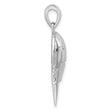 Sterling Silver Rhodium-plated Polished Horseshoe Crab Pendant