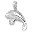 Sterling Silver Rhodium-Plated Medium Manatee Pendant