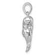Sterling Silver Rhodium-plated Polished Manatee & Baby Pendant