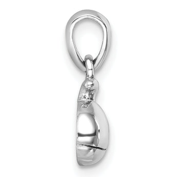 Sterling Silver Rhodium-Plated Polished Whale Pendant