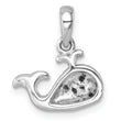 Sterling Silver Rhodium-Plated Polished Whale Pendant