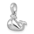 Sterling Silver Rhodium-Plated Polished Whale Pendant