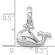 Sterling Silver Rhodium-Plated Polished Whale Pendant