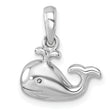 Sterling Silver Rhodium-Plated Polished Whale Pendant