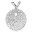 Sterling Silver Rhodium-Plated Polished and Brushed Sand Dollar Pendant