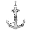 Sterling Silver Rhodium-Plated Polished Anchor Pendant