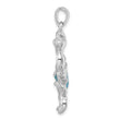 Sterling Silver Rhodium-plated Polished CZ Crab Pendant
