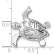 Sterling Silver Rhodium-Plated Polished Flower Back Turtle Pendant