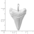 Sterling Silver Rhodium-Plated Brushed & Polished Great White Shark Tooth Pendant