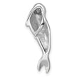 Sterling Silver Rhodium-plated Polished CZ Eye Harbor Seal Pendant