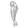 Sterling Silver Rhodium-plated Polished CZ Eye Harbor Seal Pendant
