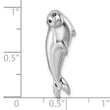 Sterling Silver Rhodium-plated Polished CZ Eye Harbor Seal Pendant