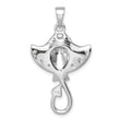 Sterling Silver Rhodium-plated Polished CZ Sting Ray Pendant