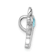 Sterling Silver Rhodium-Plated Blue Crystal Turtle Aruba Pendant