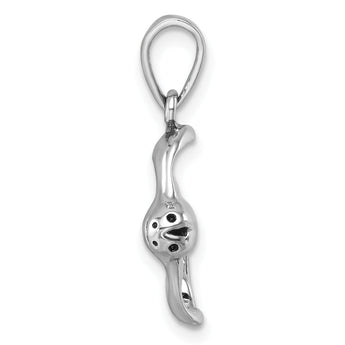 Sterling Silver Rhodium-plated Polished Cownose Stingray Pendant