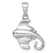 Sterling Silver Rhodium-plated Polished Cownose Stingray Pendant