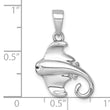 Sterling Silver Rhodium-plated Polished Cownose Stingray Pendant