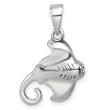 Sterling Silver Rhodium-plated Polished Cownose Stingray Pendant