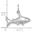 Sterling Silver Rhodium-Plated Polished Shark Pendant