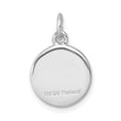 Sterling Silver Rhodium-Plated 'Ti' Round Charm