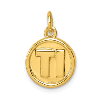Sterling Silver Vermeil 'Ti' Round Charm