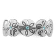 Sterling Silver Rhodium-plated Polished Blue Crystal 5 Sand Dollar Ring