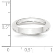 Platinum 4mm Half Round Featherweight Wedding Band Size 4