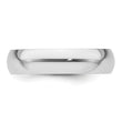 Platinum 5mm Half Round Featherweight Wedding Band Size 4