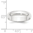 Platinum 5mm Half Round Featherweight Wedding Band Size 4