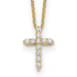 14k 1/4 carat Lab Grown Diamond VS/SI+ G+ Complete 18 inch Cross Necklace