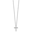 10k White Gold Diamond Cross 18 inch Necklace