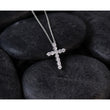 14k White Gold 1/2 carat Lab Grown Diamond VS/SI+ G+ Complete 18 inch Cross Necklace - Birthstone Company