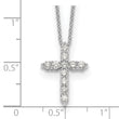 14k White Gold 1/2 carat Lab Grown Diamond VS/SI+ G+ Complete 18 inch Cross Necklace - Birthstone Company