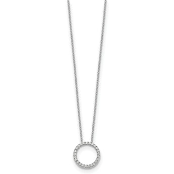 10k White Gold Diamond Circle 18 inch Necklace