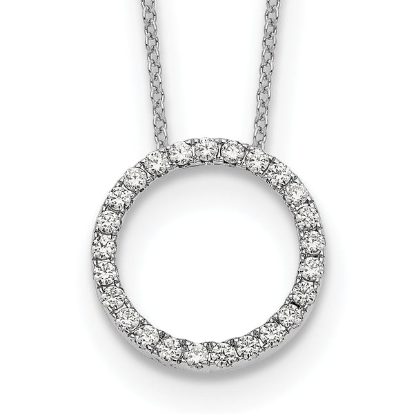 10k White Gold Diamond Circle 18 inch Necklace