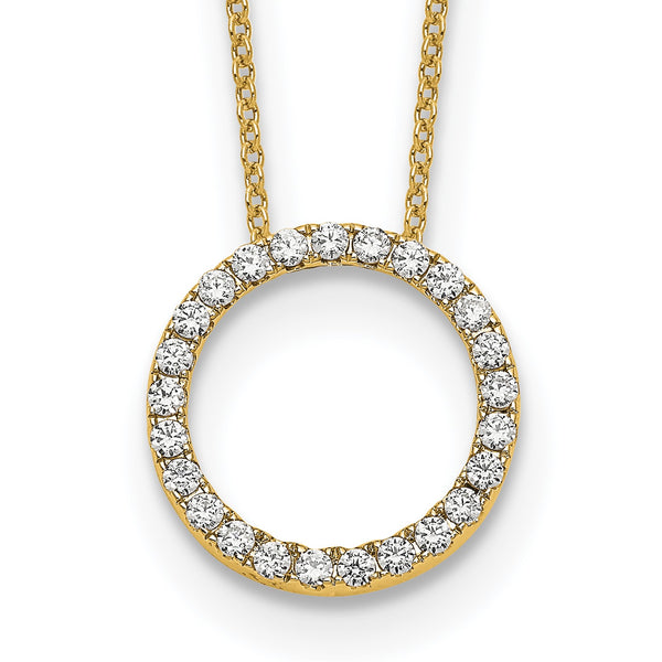 10k Diamond Circle 18 inch Necklace - Birthstone Company