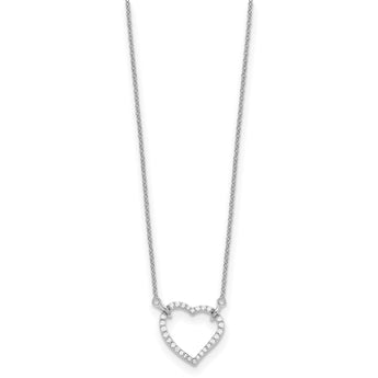 14k White Gold 1/5 carat Lab Grown Diamond VS/SI+ G+ Complete 18 inch Heart Necklace - Birthstone Company