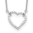 14K White Gold Lab Grown Diamond Heart Pendant Necklace