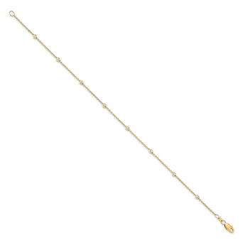True Origin 14k 1/6 carat Lab Grown Diamond VS+ F+ Seven Station 7 inch Bracelet - Birthstone Company