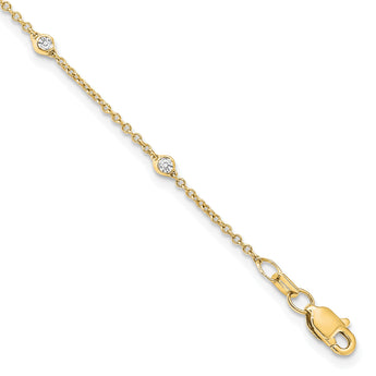 True Origin 14k 1/6 carat Lab Grown Diamond VS+ F+ Eight Station 8 inch Bracelet - Birthstone Company