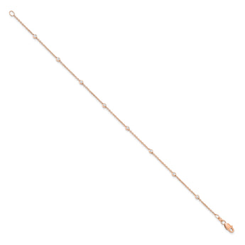 True Origin 14k Rose Gold 1/5 carat Lab Grown Diamond VS+ F+ Nine Station 9 inch Bracelet - Birthstone Company
