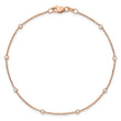True Origin 14k Rose Gold 1/5 carat Lab Grown Diamond VS+ F+ Nine Station 9 inch Bracelet - Birthstone Company