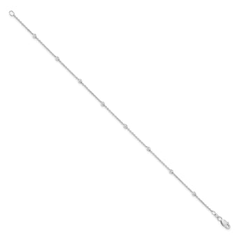True Origin 14k White Gold 1/5 carat Lab Grown Diamond VS+ F+ Nine Station 9 inch Bracelet - Birthstone Company