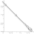 True Origin 14K White Gold 1/5 carat Lab Grown Diamond VS/SI  D E F  9 Station 9 Inch Anklet