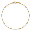 True Origin 14K 1/5 carat Lab Grown Diamond VS/SI  D E F  9 Station 9 Inch Anklet