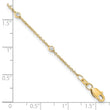 True Origin 14K 1/5 carat Lab Grown Diamond VS/SI  D E F  9 Station 9 Inch Anklet