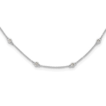 True Origin 14K White Gold 1/3 carat Lab Grown Diamond VS/SI  D E F  16 Station 16 Inch Necklace