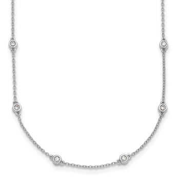 True Origin 14k White Gold 3/8 carat Lab Grown Diamond VS+ F+ Sixteen Station 16 inch Necklace - Birthstone Company