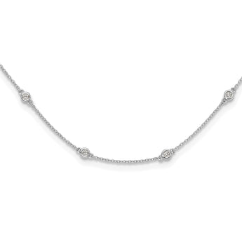 True Origin 14k White Gold 1/2 carat Lab Grown Diamond VS+ F+ Twenty Station 20 inch Necklace - Birthstone Company