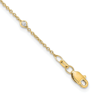 True Origin 14k 1/2 carat Lab Grown Diamond VS+ F+ Twenty Station 20 inch Necklace - Birthstone Company